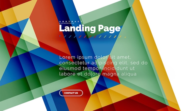 square shape geometric abstract background landing page web design template