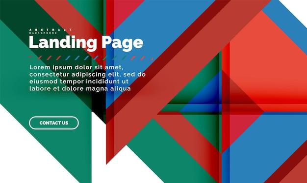 square shape geometric abstract background landing page web design template