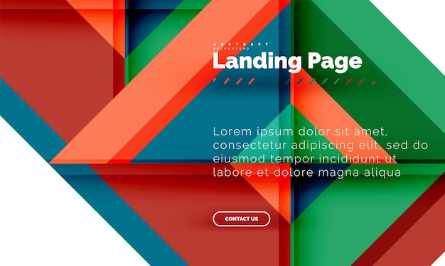 square shape geometric abstract background landing page web design template