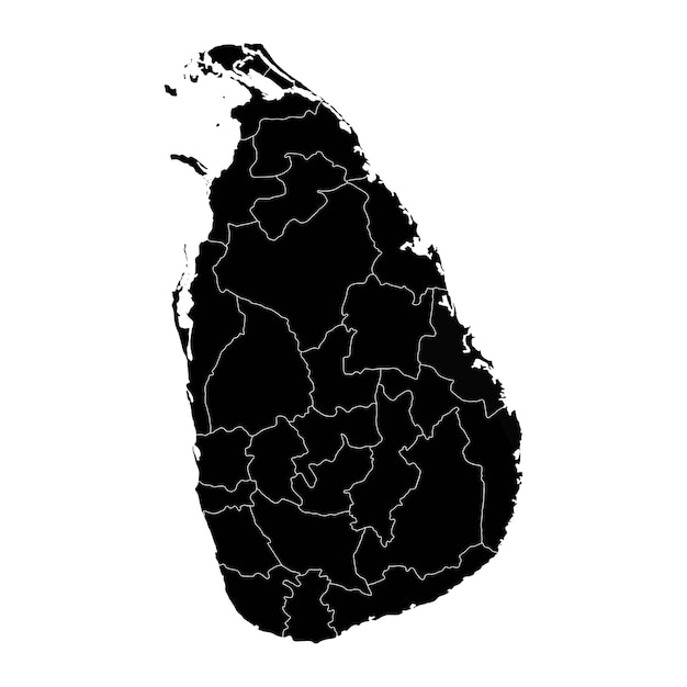 Sri Lanka map with administrative divisions Vector illustration
