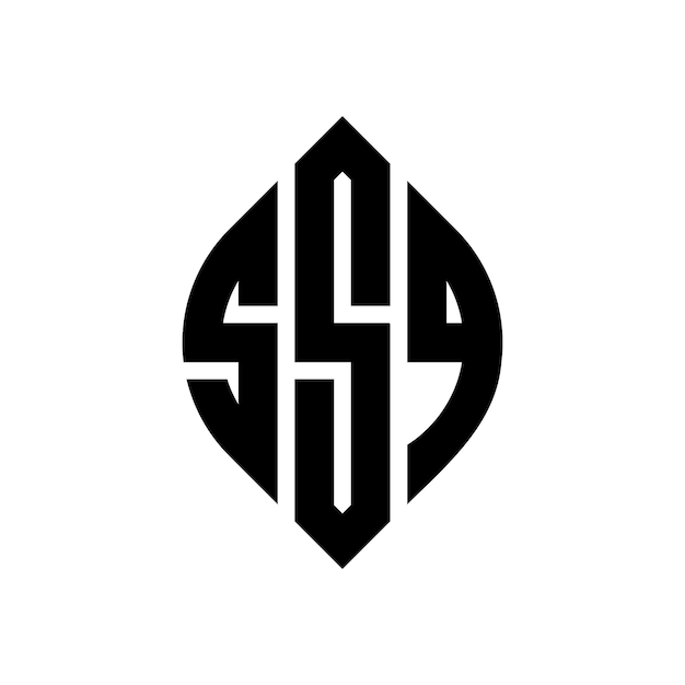 SSQ circle letter logo design with circle and ellipse shape SSQ ellipse letters with typographic style The three initials form a circle logo SSQ Circle Emblem Abstract Monogram Letter Mark Vector