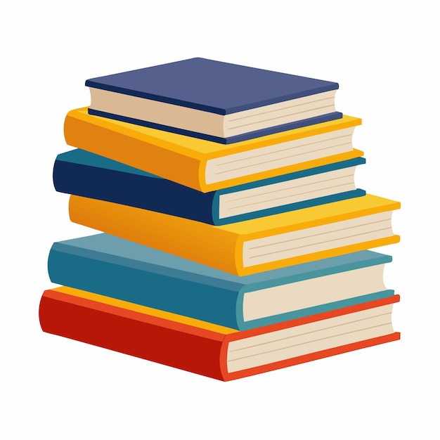 Stack of books Image of stack of books isolated Education concept Vector illustration