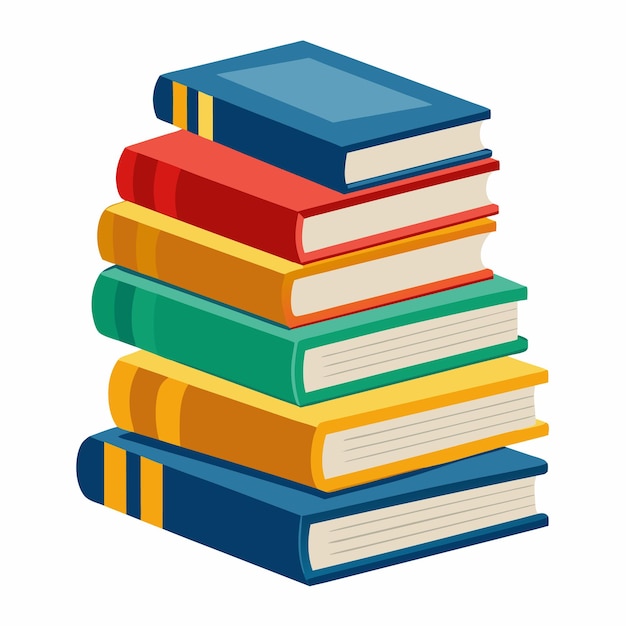 Stack of books Image of stack of books isolated Education concept Vector illustration