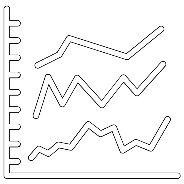 stacked graph vector icon illustration of infographics iconset
