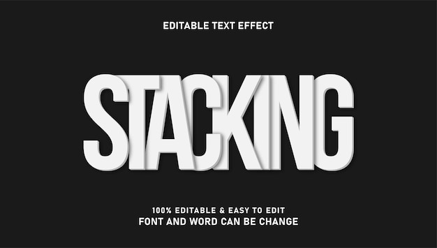 Stacking text effect with editable modern style