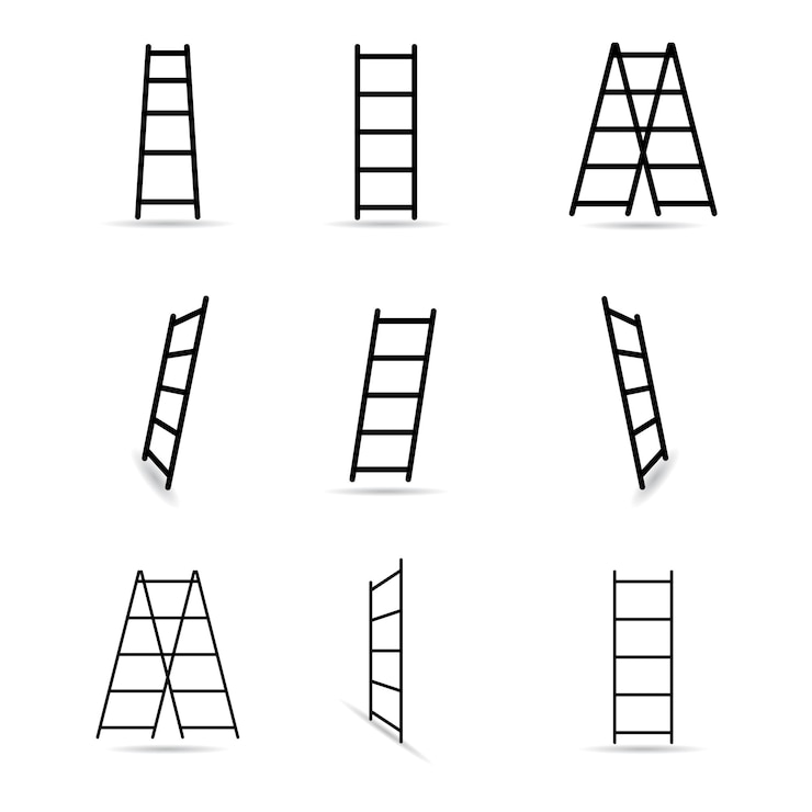 Vector stair icon on pack isolated on white background silhouette concept vector illustration
