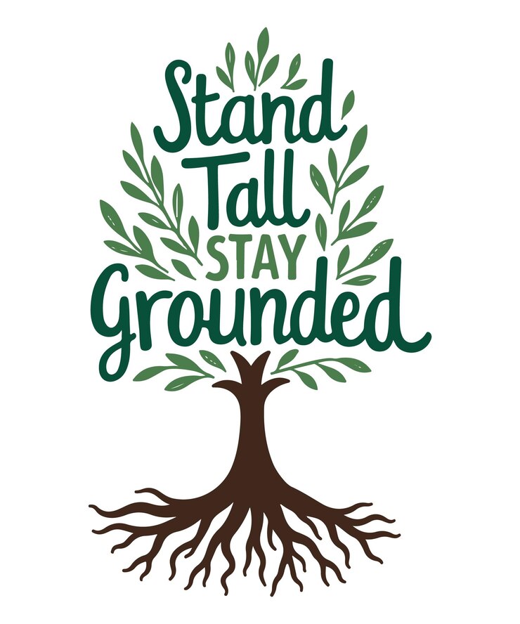 Stand Tall Stay Grounded typography tshirt vector design templates