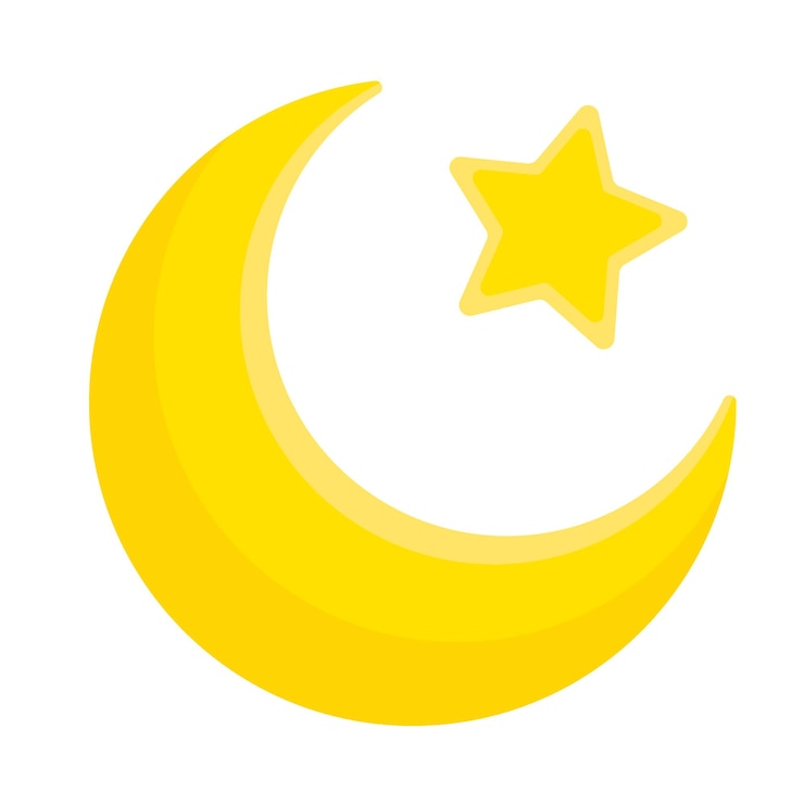 Vector star and crescent vector illustration childrens sleepy illustration symbol of night sleep and falling asleep