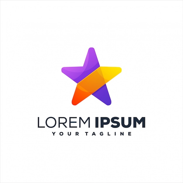 Star gradient color logo design