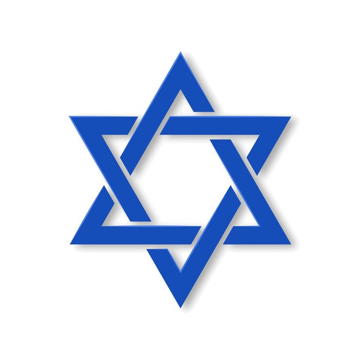 Vector star of david vector symbol paper cut style with shadow