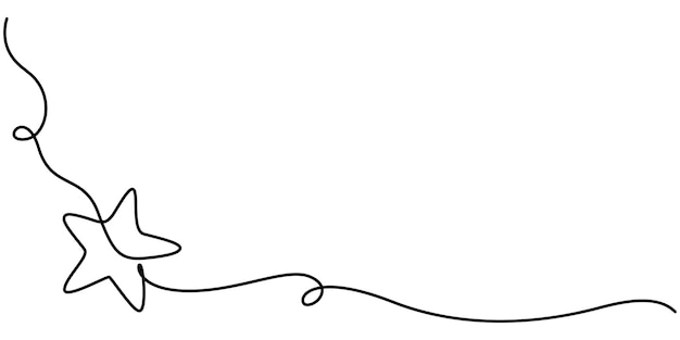 Star one continuous line drawing sparkle sketch design vector One line Drawing or illustration