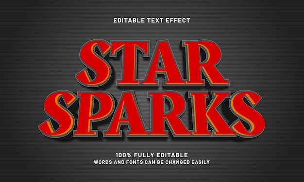 star sparks editable text effects with a nice and kids theme