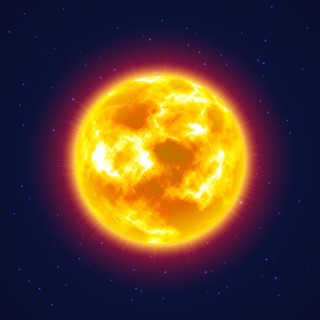 Star sun background night sky cartoon style