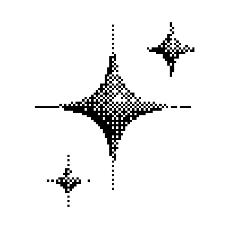 Stars dither halftone bitmap icons