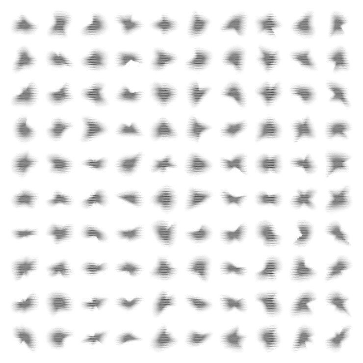 Vector stars halftone abstract background set 100