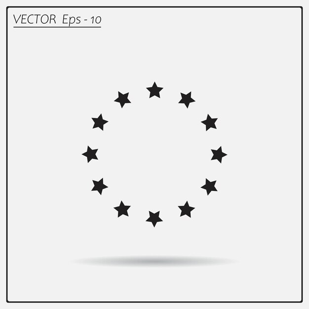 Stars in a circle union symbol Vector illustration on a light background Eps 10