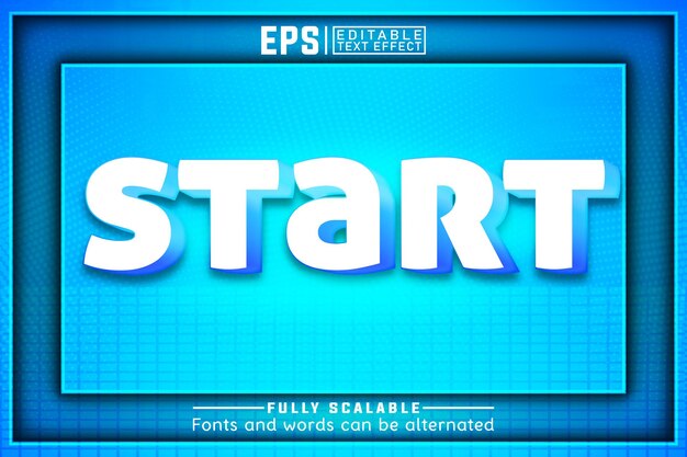 START 3d Editable text effect
