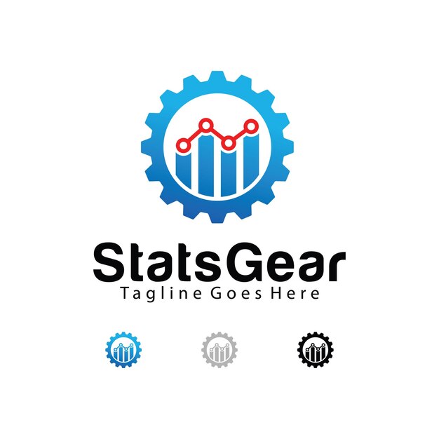 Stats Gear logo design template