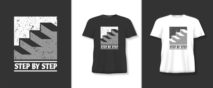Step by step typography tshirt 