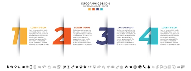 steps business data visualization timeline process infographic template design with icons