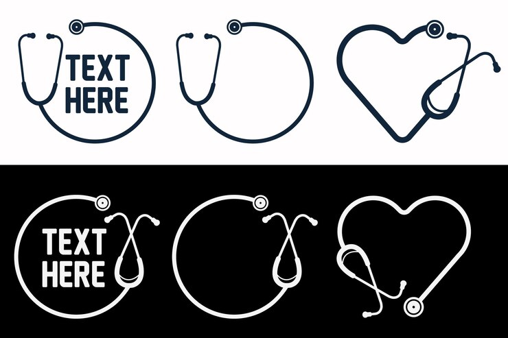 Vector stethoscope heart shape vector for medical