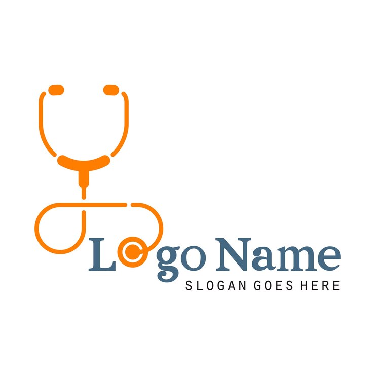 Vector stethoscope logo design vector
