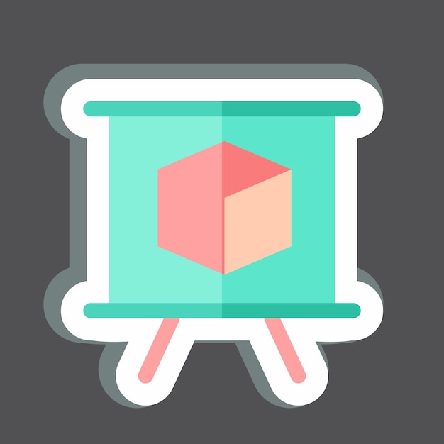 sticker 3d presentation related to 3d visualization symbol simple design