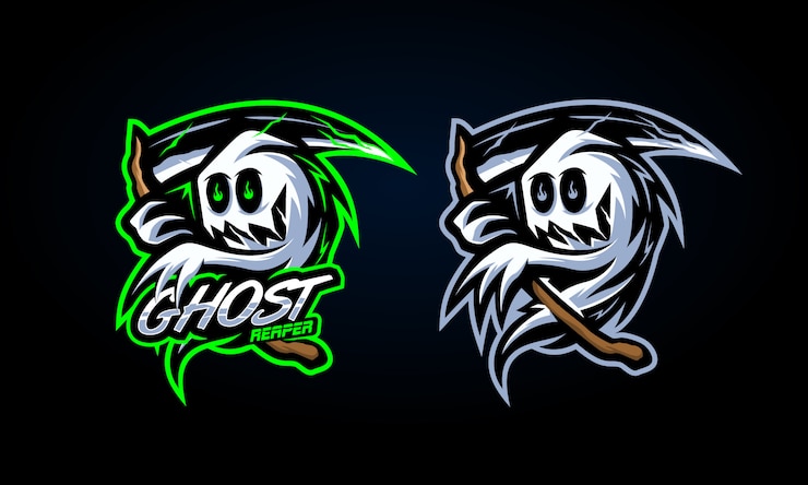 Vector stiker malaikat maut hantu yang menakutkan