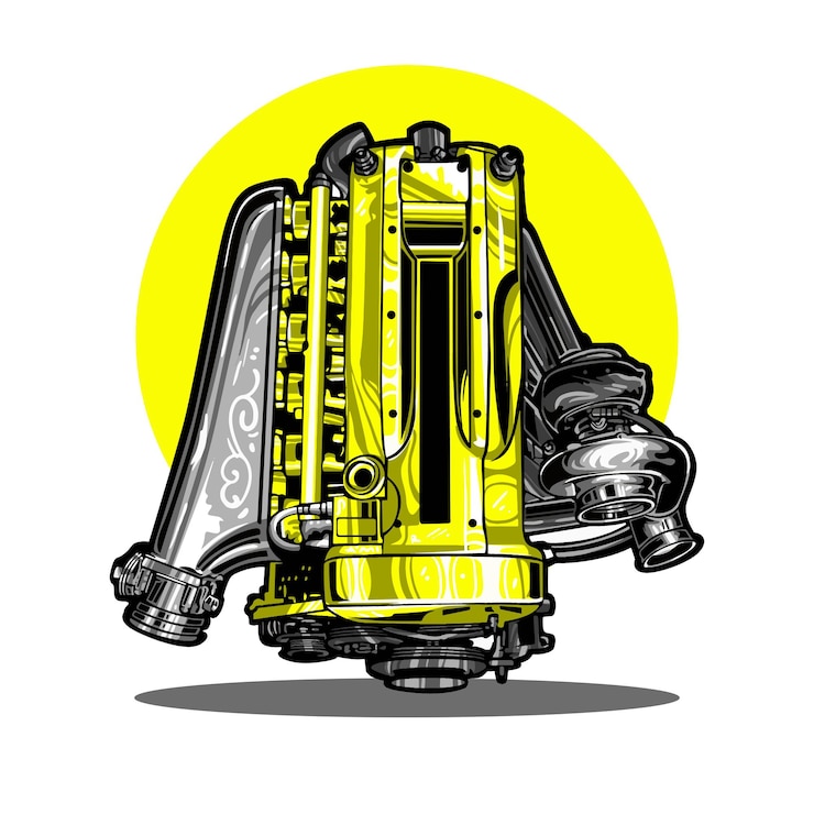 Vector stiker vektor desain mesin mobil