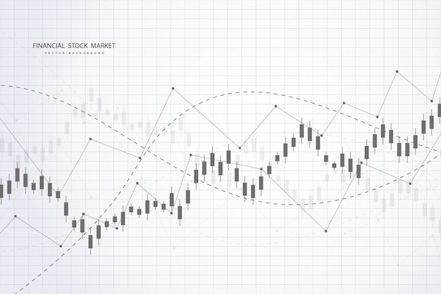 stock market graph or forex trading chart for business and financial concepts reports and investment on grey background vector illustration