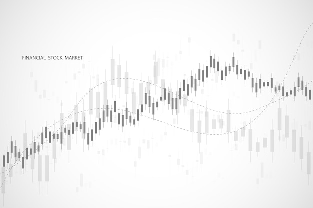 stock market graph or forex trading chart for business and financial concepts reports and investment on grey background vector illustration