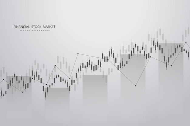 stock market graph or forex trading chart for business and financial concepts reports and investment on grey background vector illustration