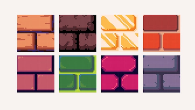 stone castle bricks pixel art square blocks brickwork wall 8 bit platform tiles