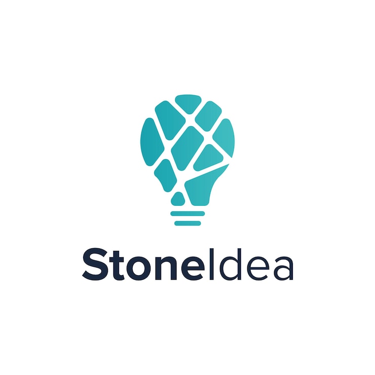 Vector stone idea simple sleek geometric creative modern logo design