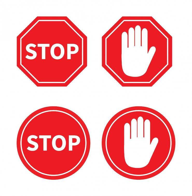 Vector stop sign set.
