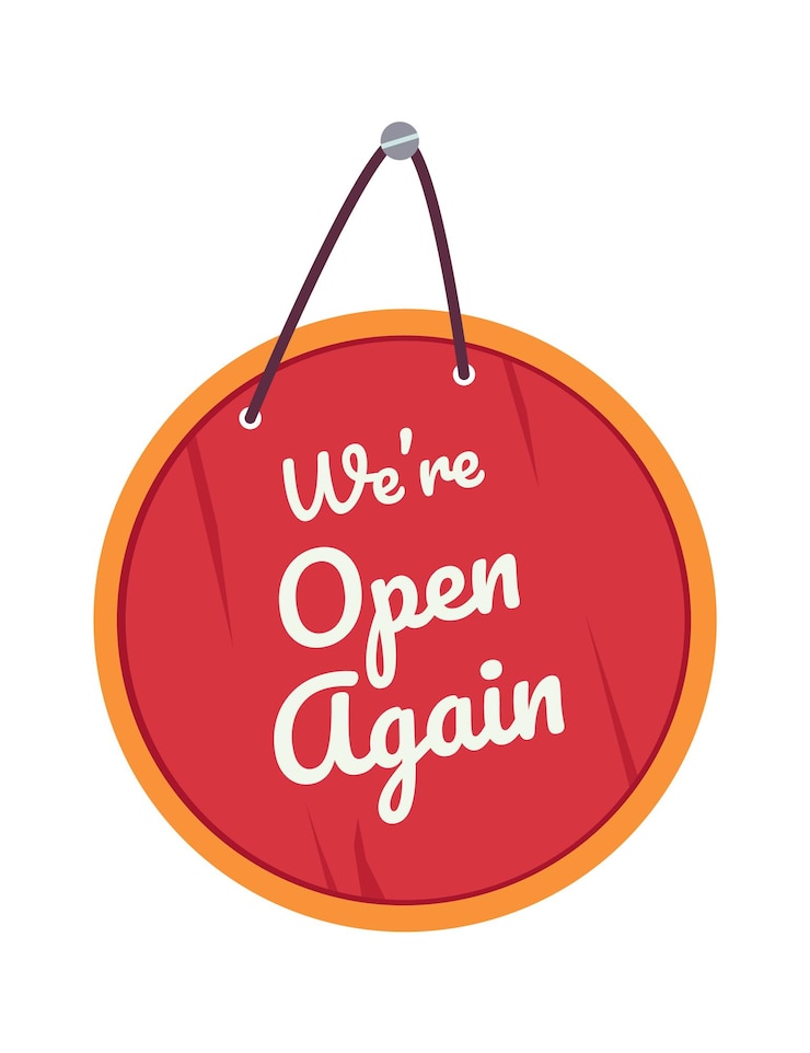 Vector store door sign open