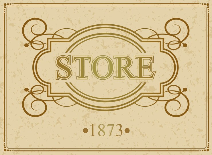 Vector store vintage luxurious calligraphic border
