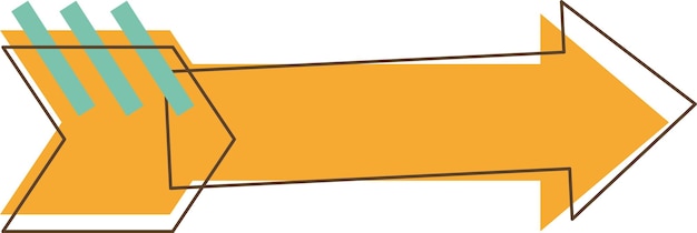 Straight Arrow Pointer Icon in Line Art Style