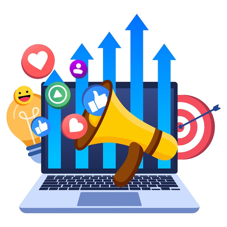 Vector strategi pemasaran media sosial