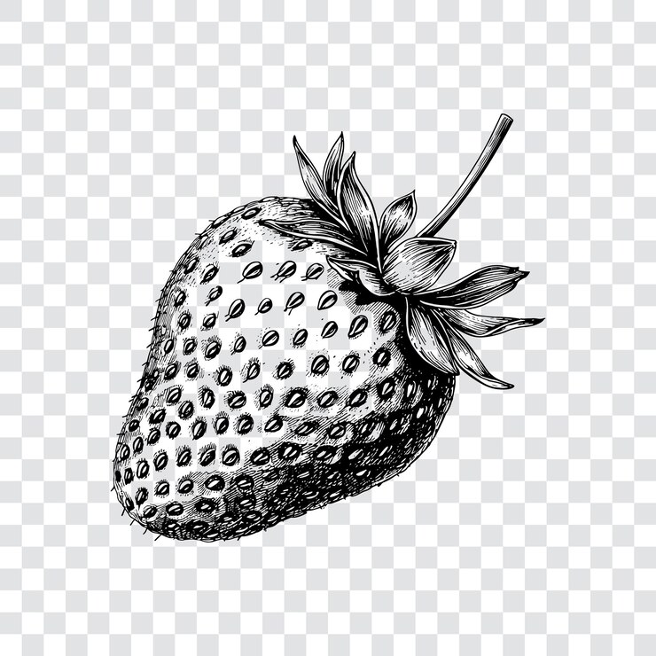 Vector strawberry hand drawn engraving style vector illustration