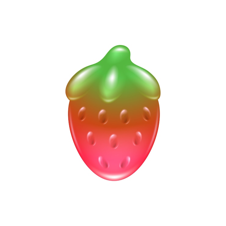 Vector strawberry jelly candy icon.