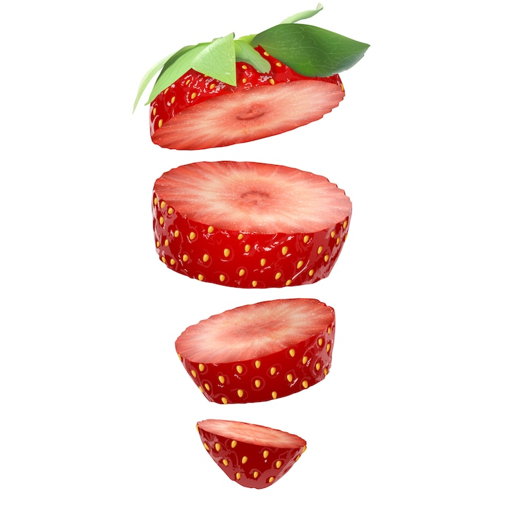 Vector strawberry slices isolated