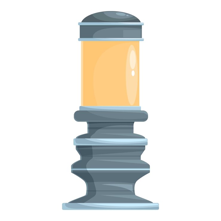 Vector street lamp standing tall and illuminating the night