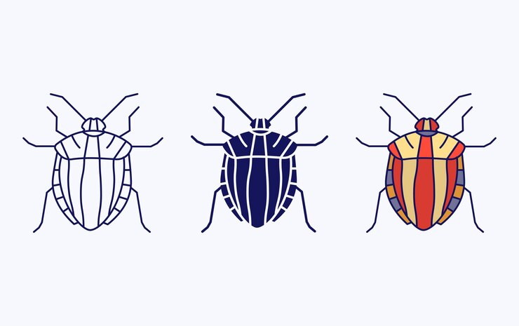 Vector striped shield bug vector illustration icon