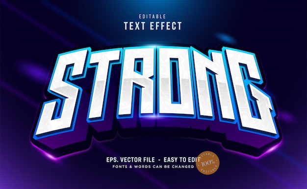 Strong futuristic esport game and stream editable text effect