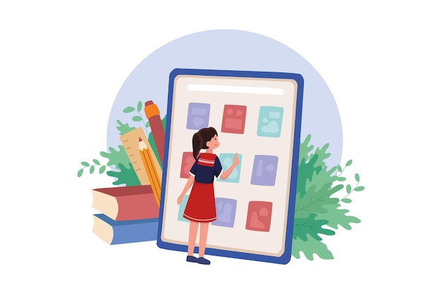 Student Selecting Ebook Online From The Website