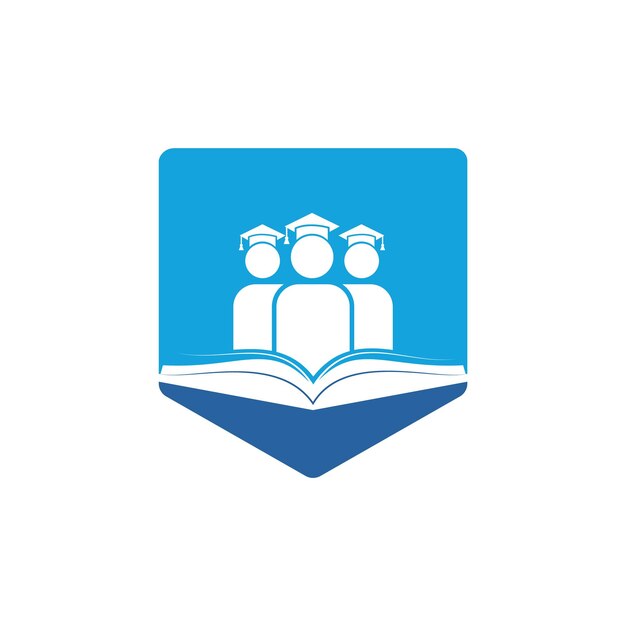 Students and book icon vector logo design