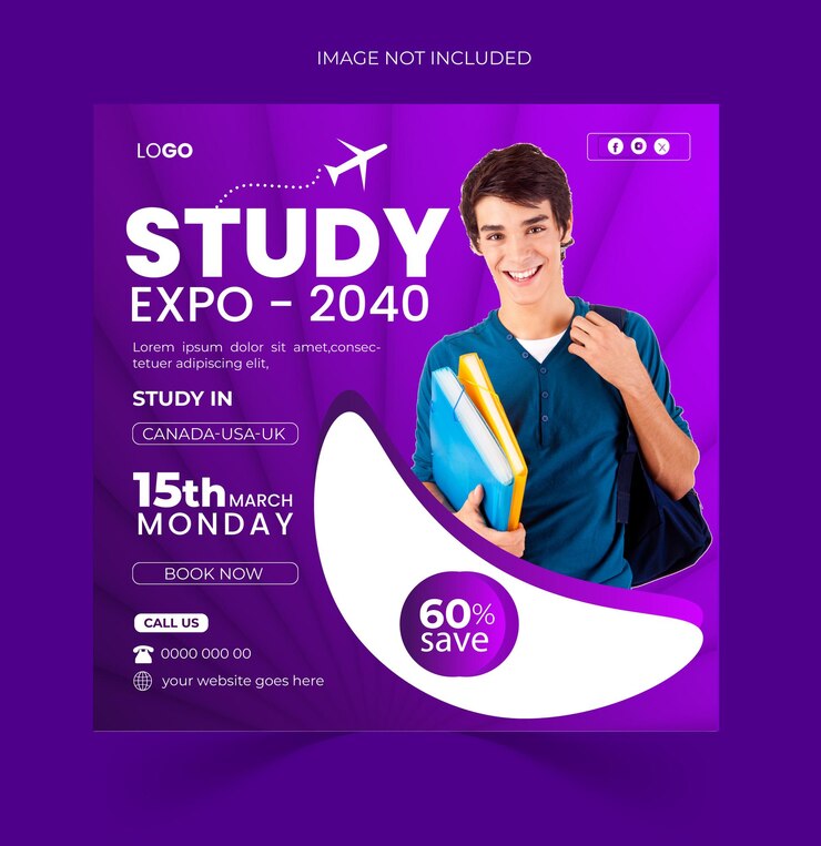 Study abroad social media post design