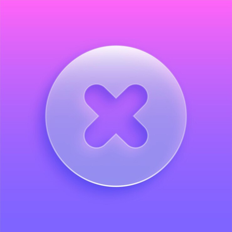 Vector stunning modern glass morphism wrong icon with vibrant background