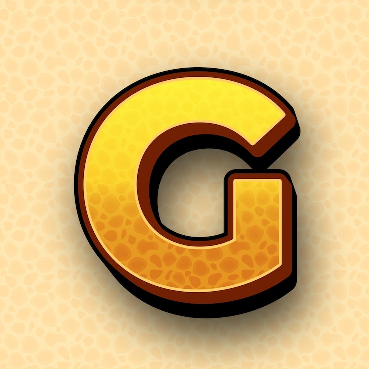 Vector stylish 3d yellow pattern effect vector letter g icon to personalize your backgrounds